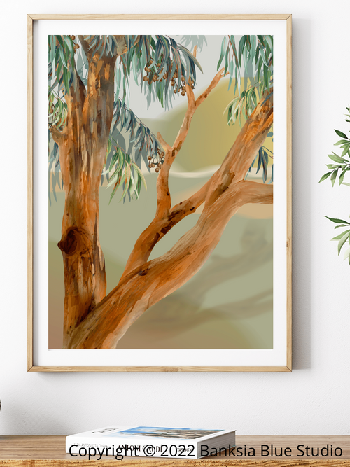 Banksia Blue Studio "Tanderra" |Australian Scenery Framed Wall Print Natural- Portrait