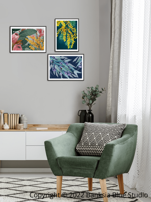 Banksia Blue Studio The Australian Daintree Gallery Set of 3 |A4 Gallery Art Collection Series