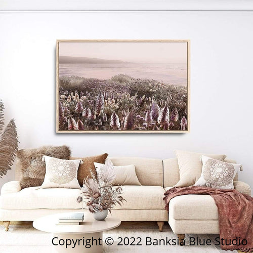 Banksia Blue Studio "Wildflowers"| Australian Banksia Timber Framed Canvas Print-Landscape
