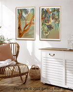 Banksia Blue Studio "Yallaroo" |Australian Lemon Gum Eucalyptus Framed Wall Print Natural-Portrait
