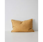 weavehome Como Square Linen Cushion Stone Washed Linen Cushion 50 x 50cm - Amber