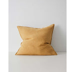 weavehome Como Square Linen Cushion Stone Washed Linen Cushion 50 x 50cm - Amber